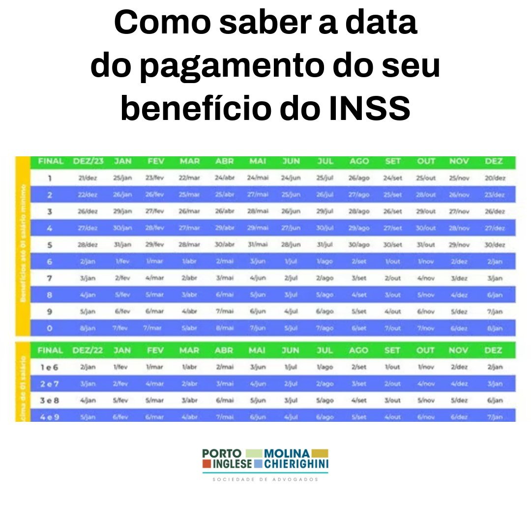 CALENDÁRIO DE PAGAMENTO 2024 PARA APOSENTADOS E PENSIONISTAS DO INSS